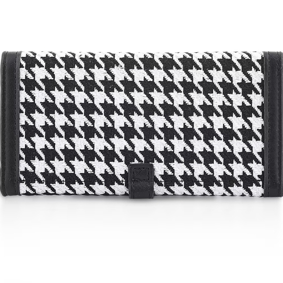 BY:KY Black Houndstooth Pattern Faux Leather Wallet, Factory Sealed - Picture 5 of 6
